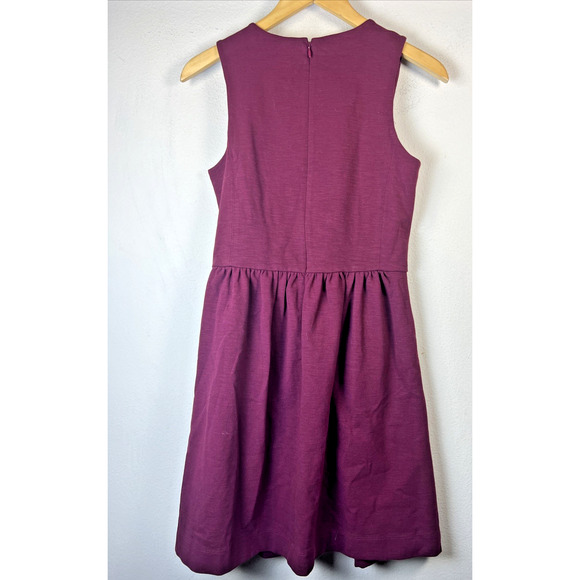 J.Crew Womens Red Round Neck Sleeveless Back Zip Fit & Flare Dress Size XS - Picture 5 of 8